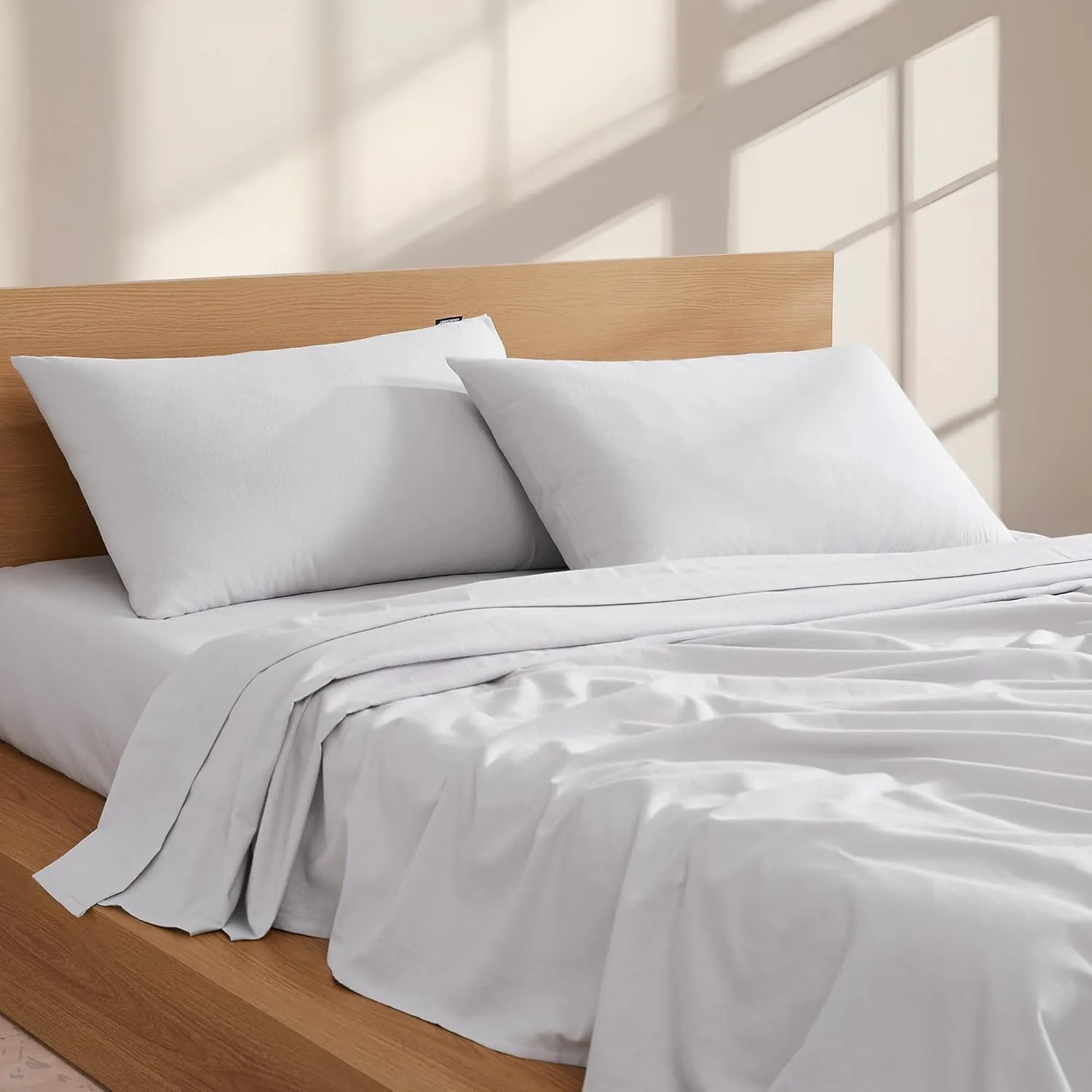 Linen Closet Soft & Cozy 100% Cotton Flannel Sheet Set, King, Soft Gray