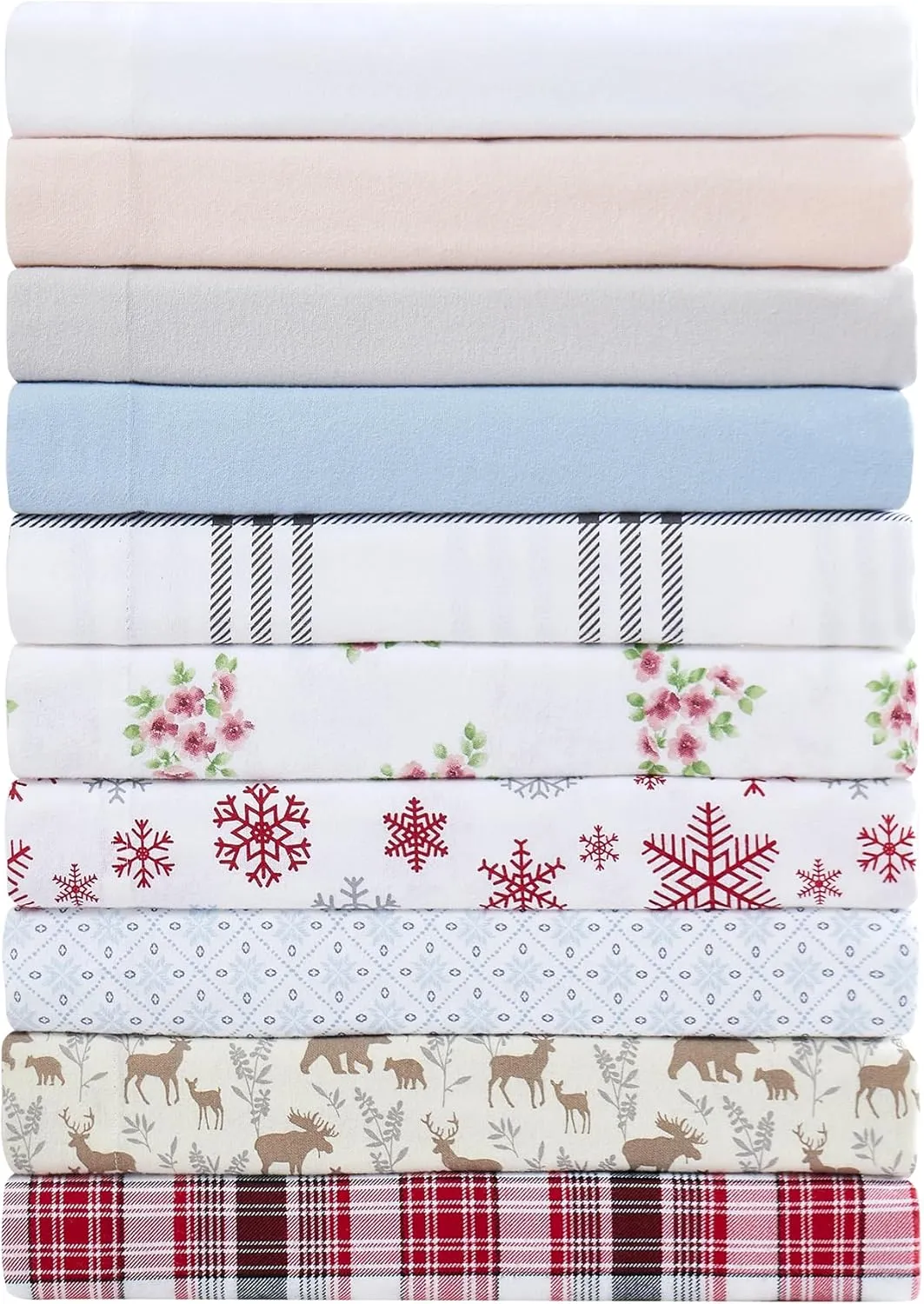 Linen Closet Soft & Cozy 100% Cotton Flannel Sheet Set, King, Soft Gray