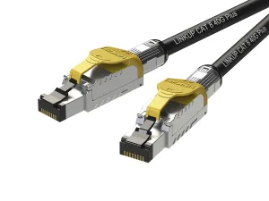 LINKUP - [GHMT & DSX8000 Certified] Cat8 Ethernet Patch Cable S/FTP 22AWG Double Shielded Solid Cable | 2000MHz 2GHz 40Gbps | 5th-Gen Ethernet LAN Network 40G Structure Wires |Black| 15 M (50ft)