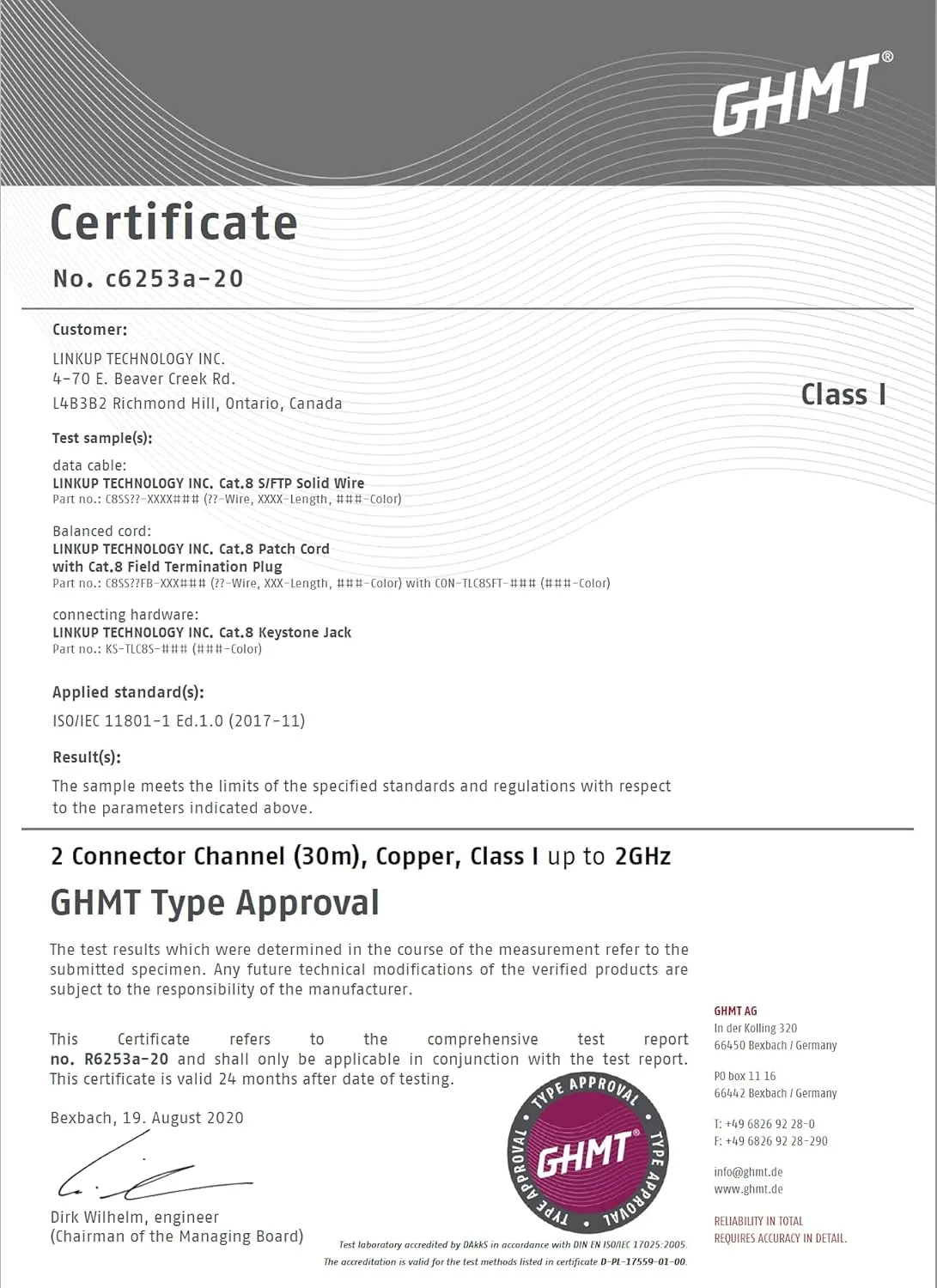 LINKUP - [GHMT & DSX8000 Certified] Cat8 Ethernet Patch Cable S/FTP 22AWG Double Shielded Solid Cable | 2000MHz 2GHz 40Gbps | 5th-Gen Ethernet LAN Network 40G Structure Wires |Black| 15 M (50ft)