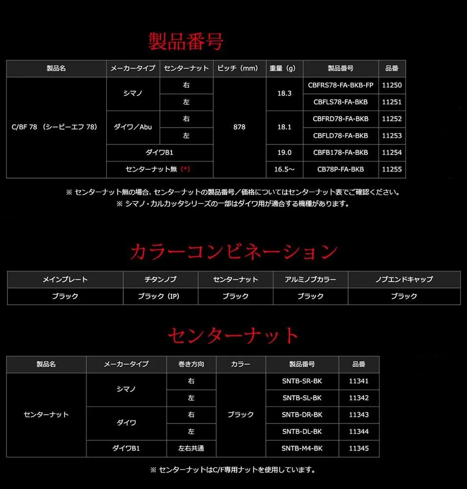 Livre CBFB178-FA-BKB 11254 CBF 78 (C/BF 78) Daiwa B1 All Black [Lightest Baitfiness/Custom Handle]