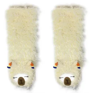 Llama Llama  Women's Funny Plush Gripper Slipper Socks