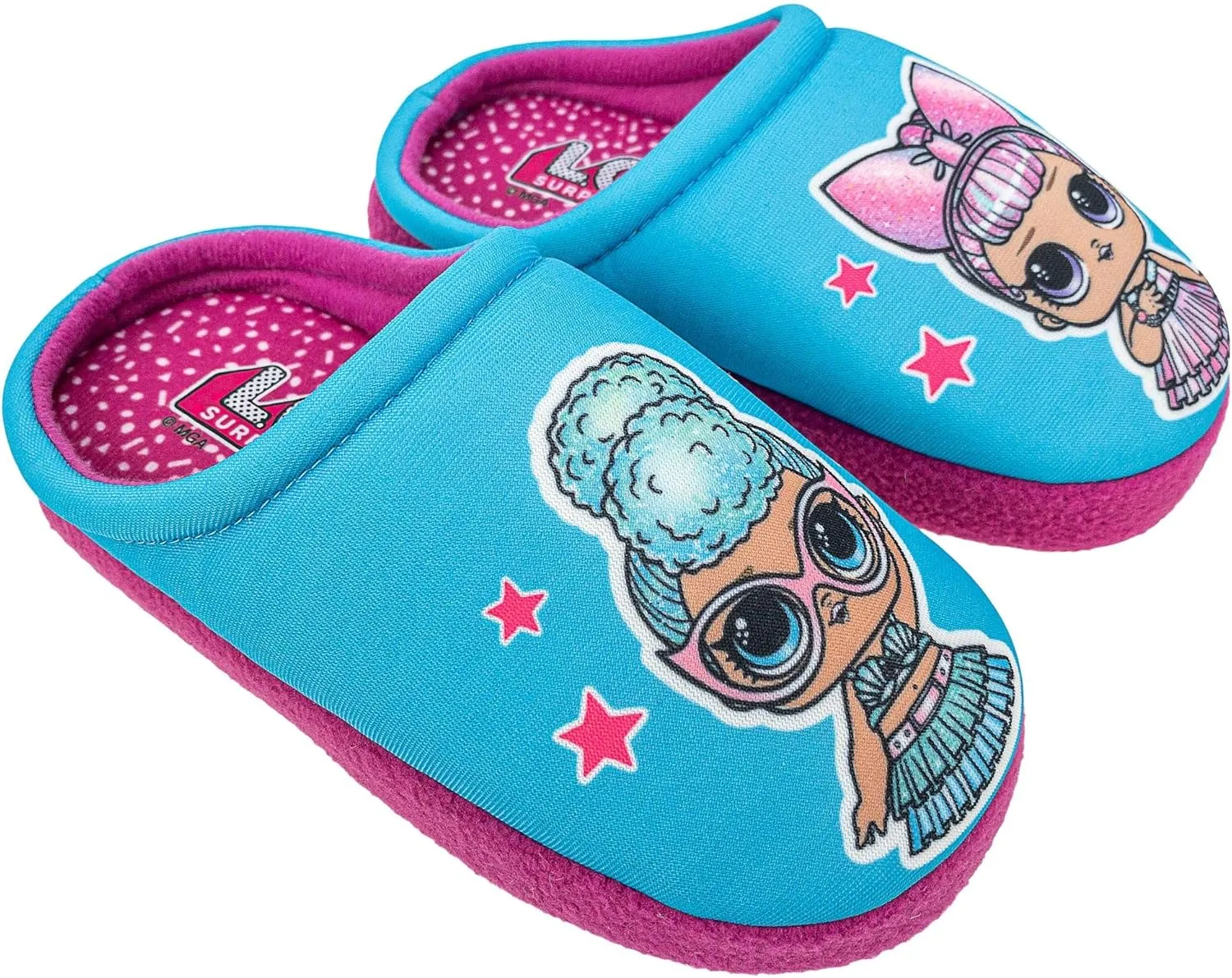 L.O.L Surprise! Girls Pajama Set, Dorm PJs with Slippers, Rocker Diva MC Swag Opal Q.T. Pearl Q.T