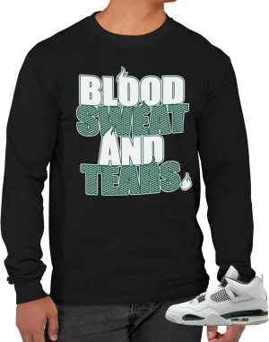 Long Sleeve T Shirt to Match Jordan 4 Oxidized Green Men's Graphic L/S Tee