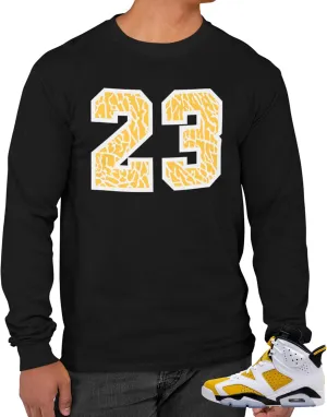 Long Sleeve T Shirt to Match Jordan 6 Yellow Ochre Men's Tees