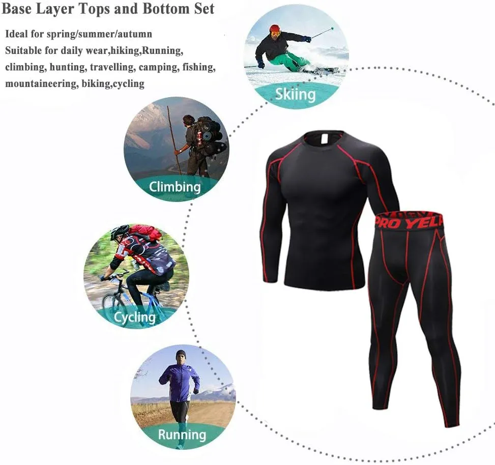 Long Underwear Mens Thermals Base Layer Men Cold Weather Gear Long Johns for Winter Cycling Running Hunting