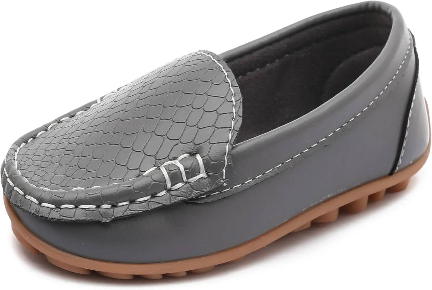 LONSOEN Toddler Little Kid Boys Girls Soft Slip On Loafers Dress Flat Shoes