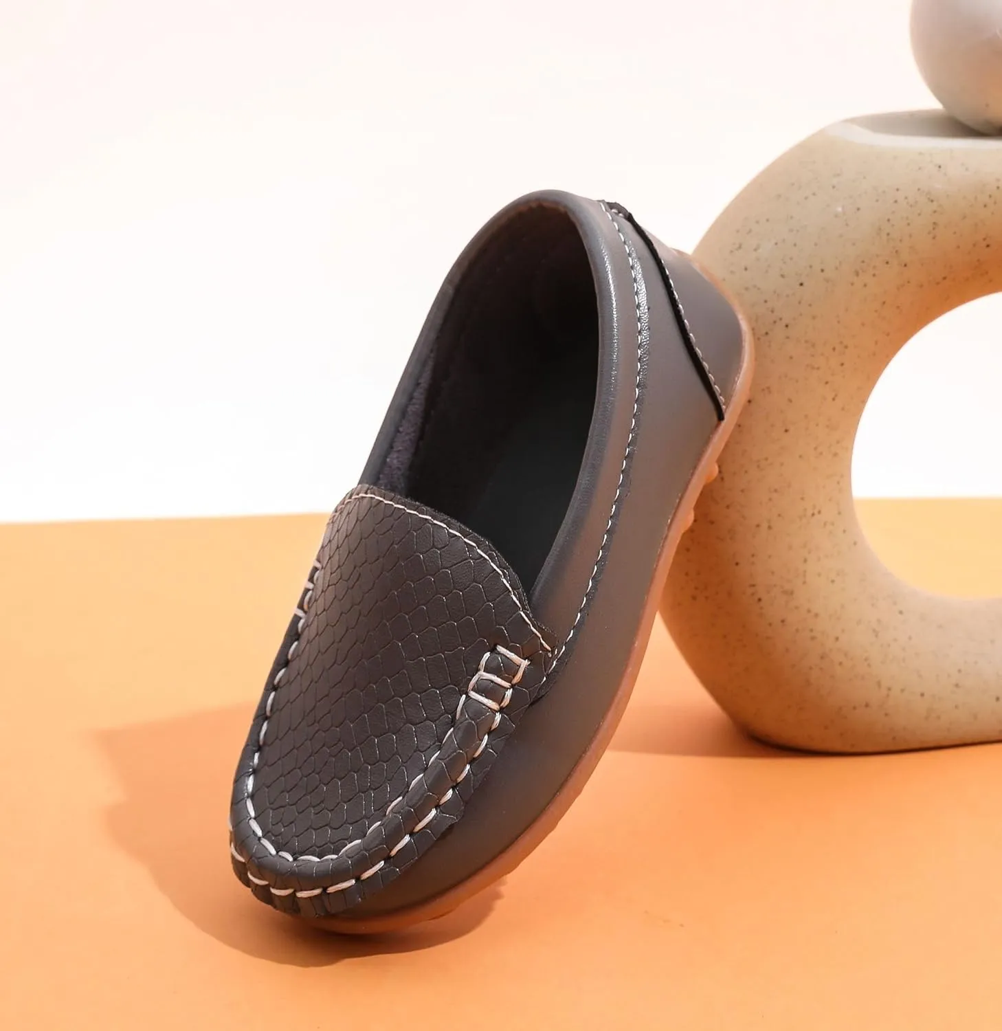 LONSOEN Toddler Little Kid Boys Girls Soft Slip On Loafers Dress Flat Shoes