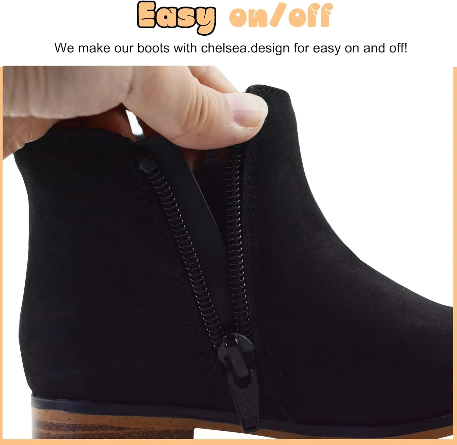 LseLom Girls Ankle Boots for Toddler/Little Kids - Brown, Suede, Zipper, Low-Top, Flat Heel, Casual