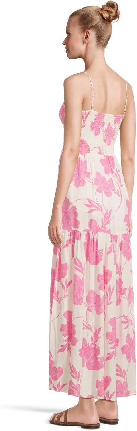 L*Space Mallorca Dress for Women, Full Length Maxi with Adjustable Straps, Tiered Skirt, Chic Dress for Vacation, 100% Cotton