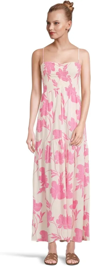 L*Space Mallorca Dress for Women, Full Length Maxi with Adjustable Straps, Tiered Skirt, Chic Dress for Vacation, 100% Cotton