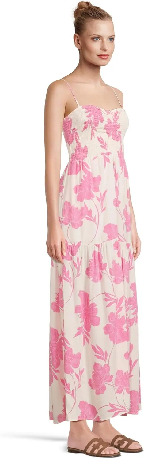 L*Space Mallorca Dress for Women, Full Length Maxi with Adjustable Straps, Tiered Skirt, Chic Dress for Vacation, 100% Cotton