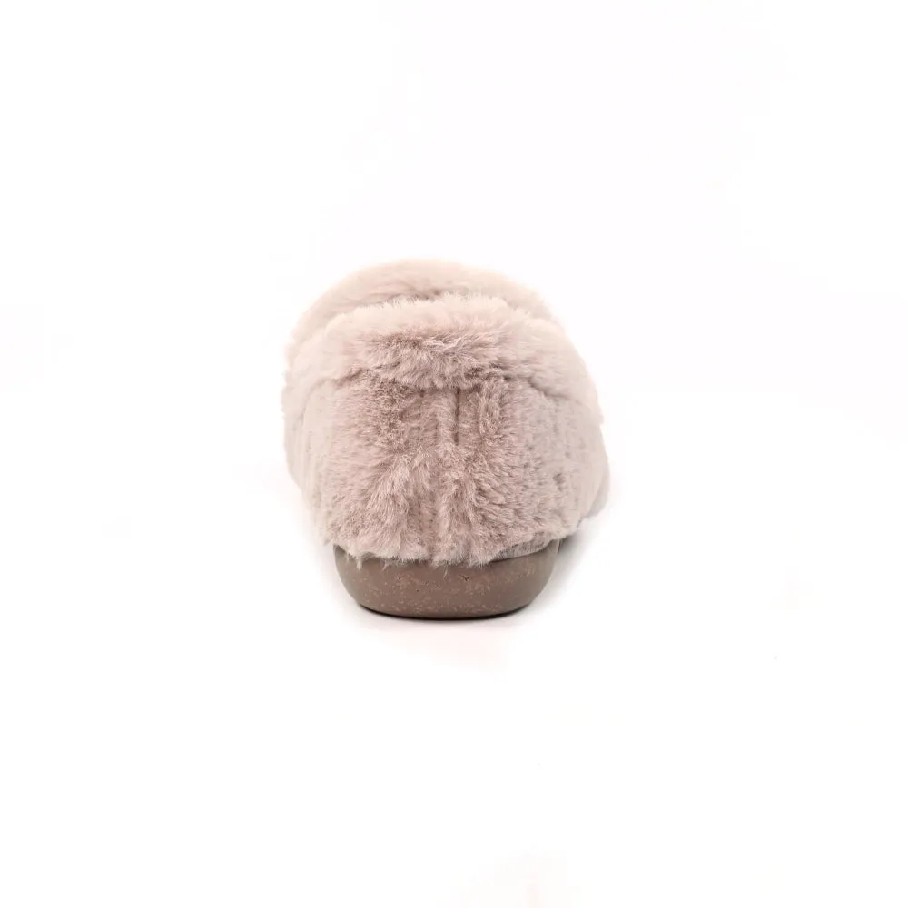 Lunar Frito Women's Slip On Faux Fur Machine Washable Full Slipper Mink