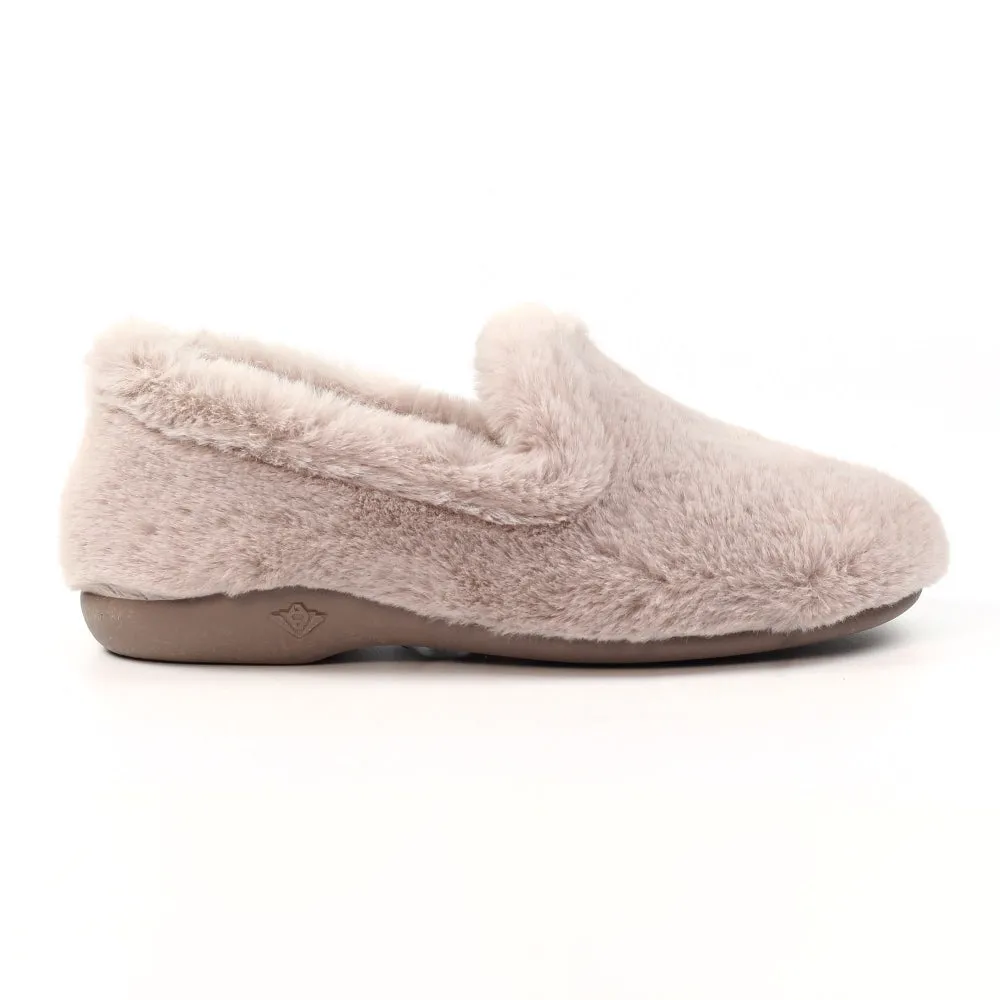 Lunar Frito Women's Slip On Faux Fur Machine Washable Full Slipper Mink
