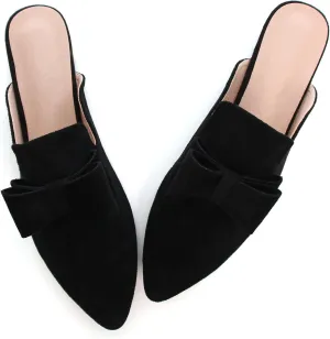 LUXINYU Women Slides-Sandals,Classic French Elegant Bow Pointed Toe Slippers, Flat-shaped Light Sandals, Soft and Comfortable Slides-Sandals
