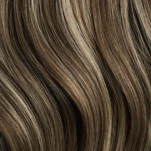 Luxy 100% Remy Human Hair Extensions for Thin Hair Thinning Hair Fill-Ins – 6 Seamless Wefts Multi-Dimensional Color Blend - Natural-Looking Volume & Coverage 80 grams 16" Ash Brown Highlights