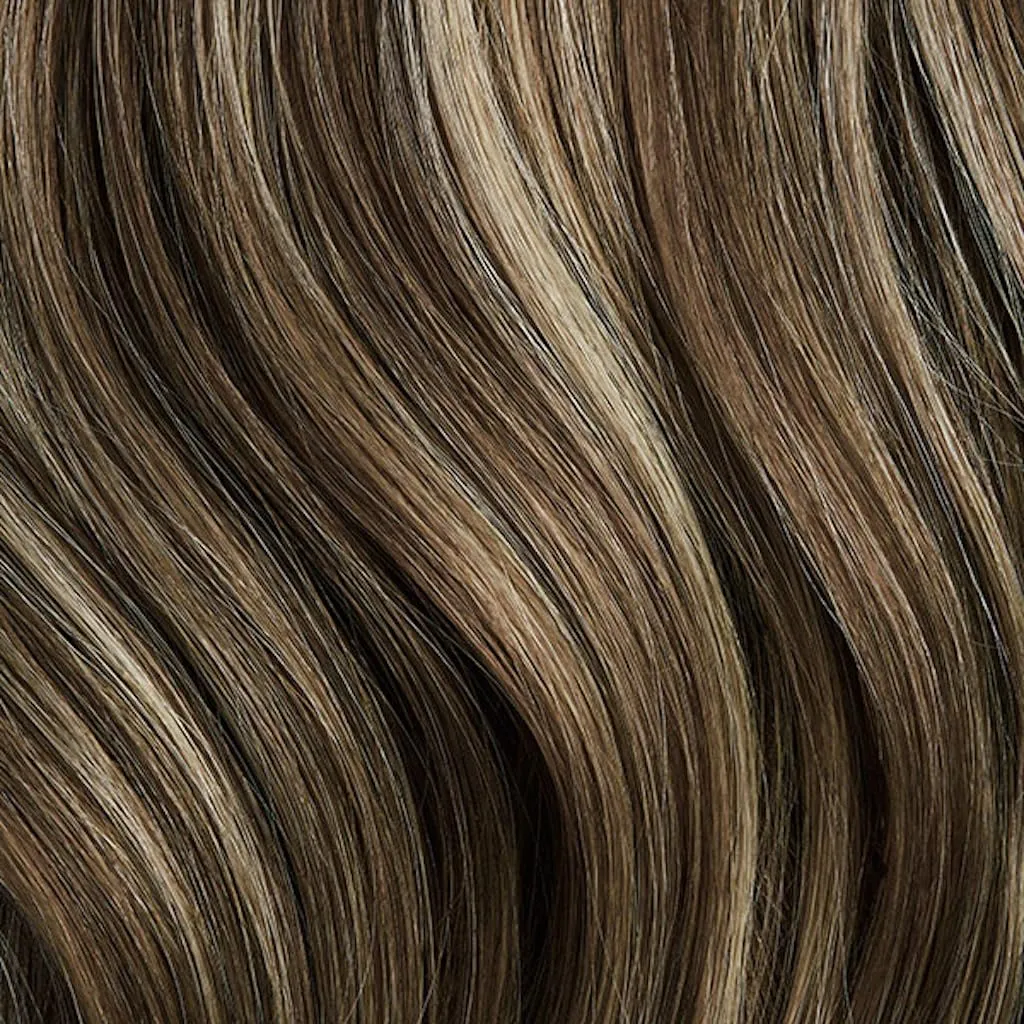 Luxy 100% Remy Human Hair - Seamless Clip-In Hair Extensions - Multi-Dimensional Color for Natural Blending, Adds Volume & Length 180 grams 20" Ash Brown Highlights