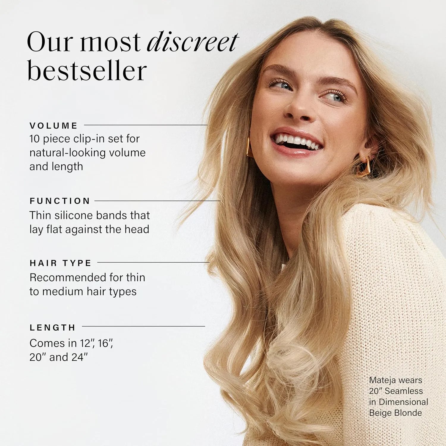 Luxy 100% Remy Human Hair - Seamless Clip-In Hair Extensions - Multi-Dimensional Color for Natural Blending, Adds Volume & Length 240 grams 24" Neutral Brown Seamless
