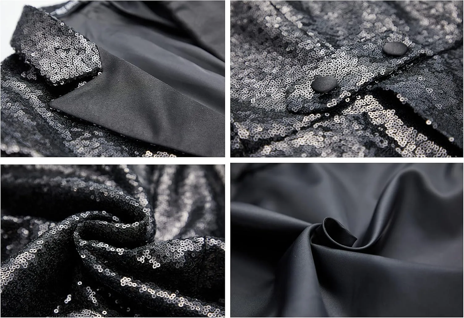MAGE MALE Mens Sequin Tuxedo Jacket Tails Slim Fit Tailcoat Dress Coat Swallowtail Dinner Party Wedding Blazer Suit Jacket