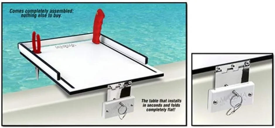 MAGMA Products, T10-311B Econo Mate Bait and Filet Table, White/Black, 12-Inch