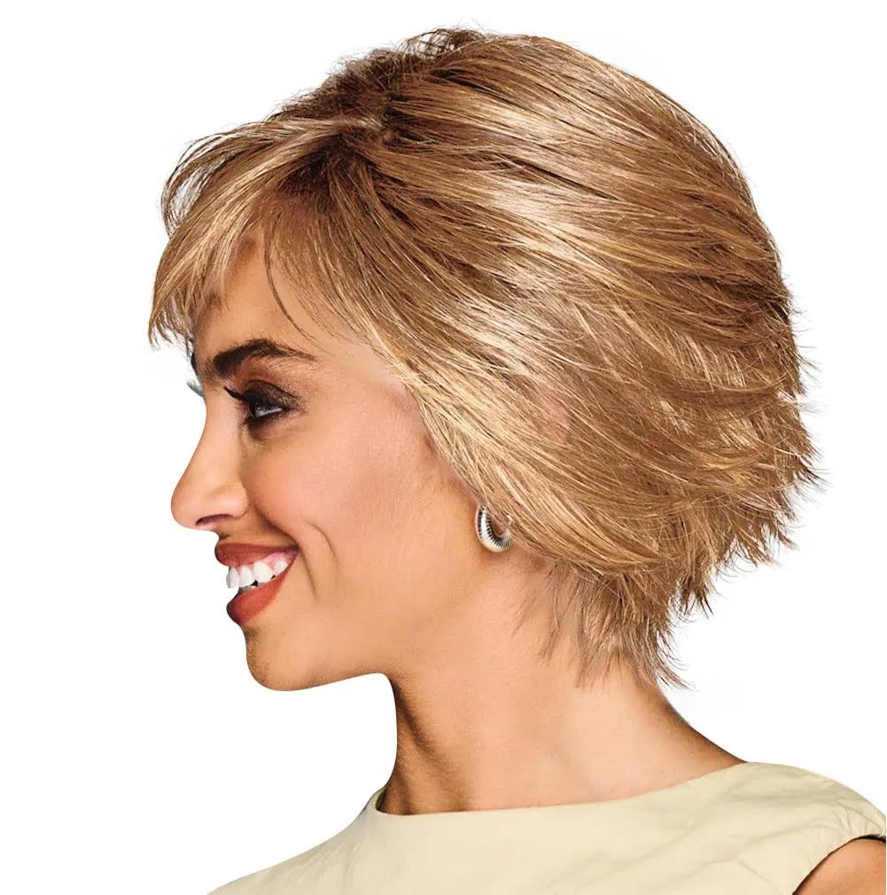 MAKE A STATEMENT Layered Modern Chin-Length Bob Wig, Designer Series by Hairuwear, Average Cap Size, GF14-22SS Wheat