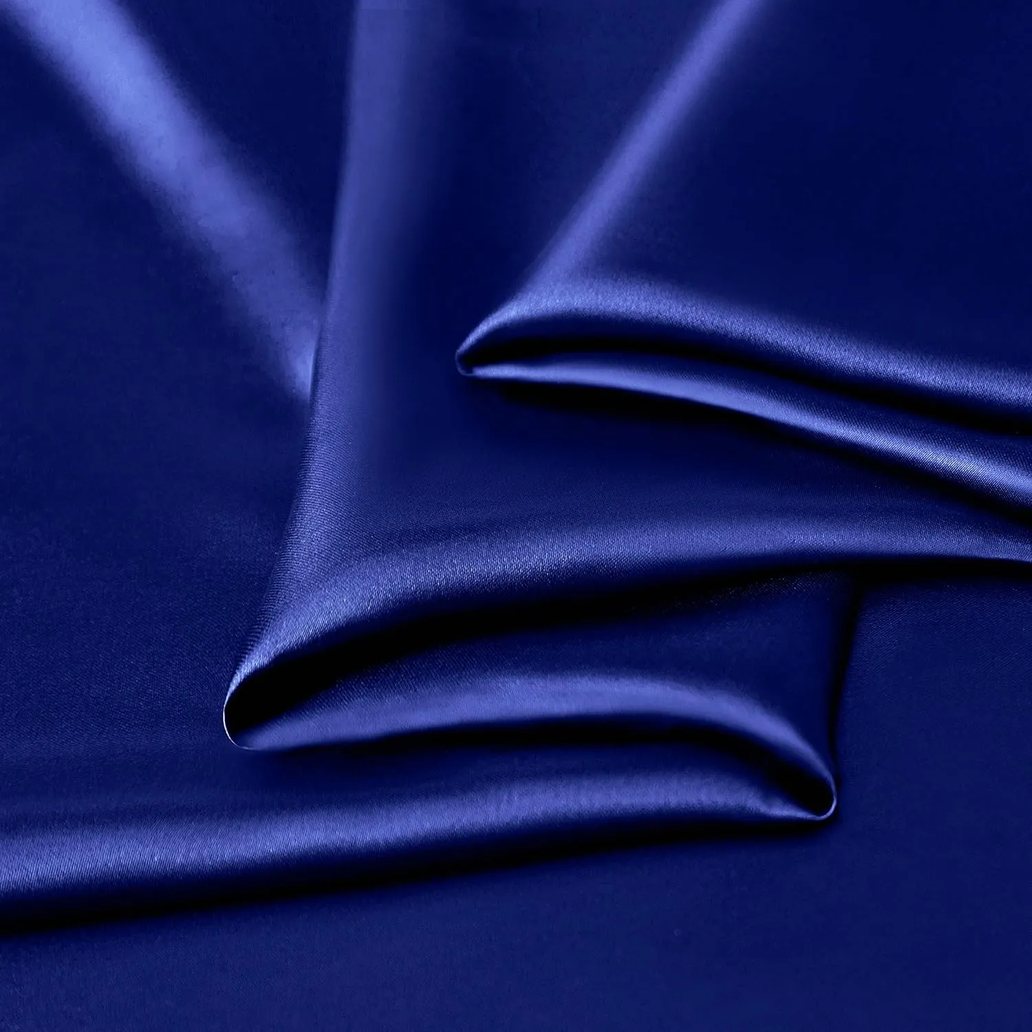 ManyShofu Satin Queen Sheet Set - 4 Piece, Soft Silky Sheets, Royal Blue Cooling Bedding