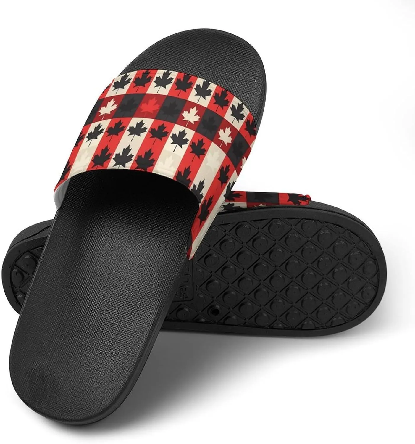 Maple Leaf Canada CA Flag PVC Home Slippers Non-Slip Shower Shoes Casual Bathroom Slippers for Women Men