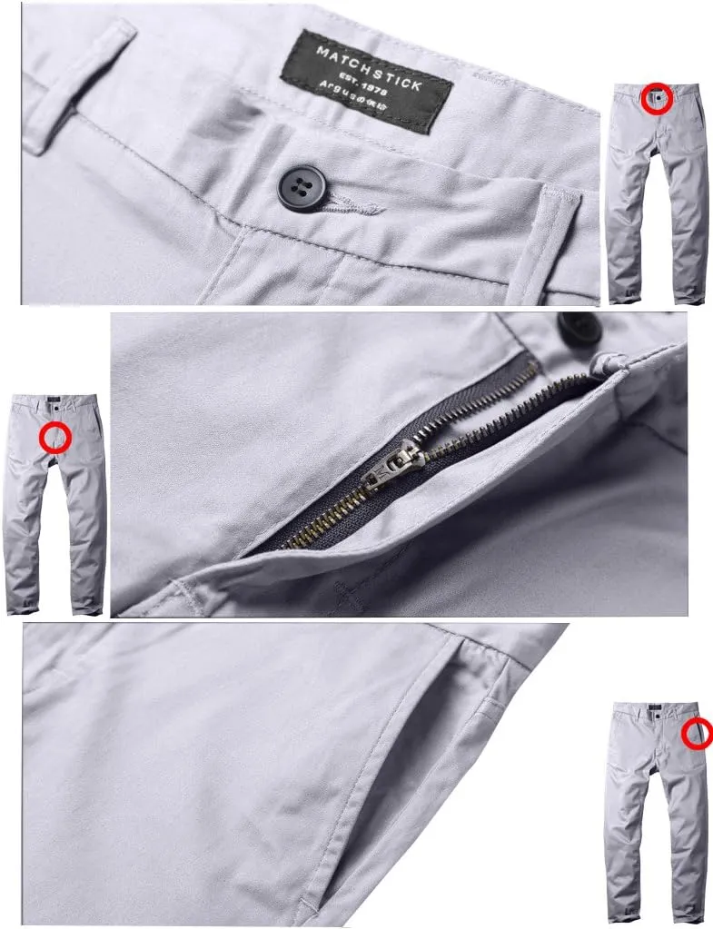 Match Men's Slim Tapered Stretchy Casual Pants #8105