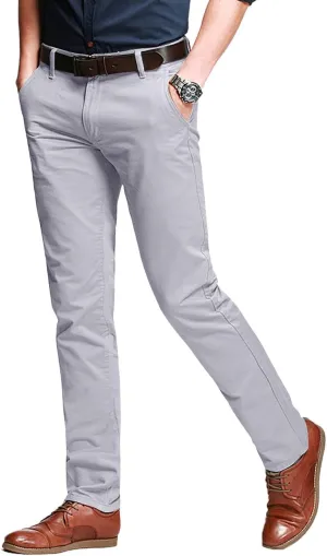 Match Men's Slim Tapered Stretchy Casual Pants #8105