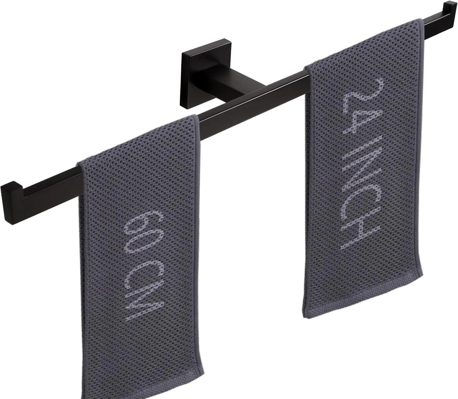 Matte Black Towel Bar for Bathroom Wall Mounted, 24 Inche Hand Towel Holder Kitchen Bathroom Accessories Towel Rack Modern Towel Rod Towel Organization and Storage Stainless Steel,A9076MB-L6