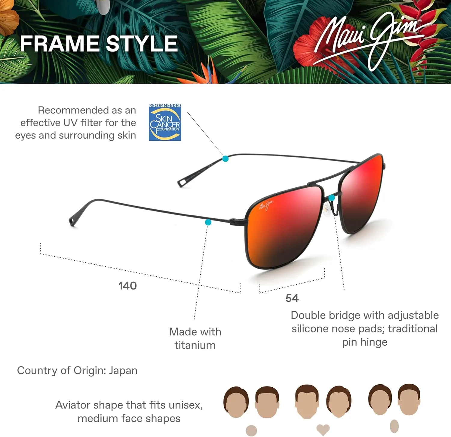 Maui Jim Men's Mikioi Polarized Aviator Sunglasses