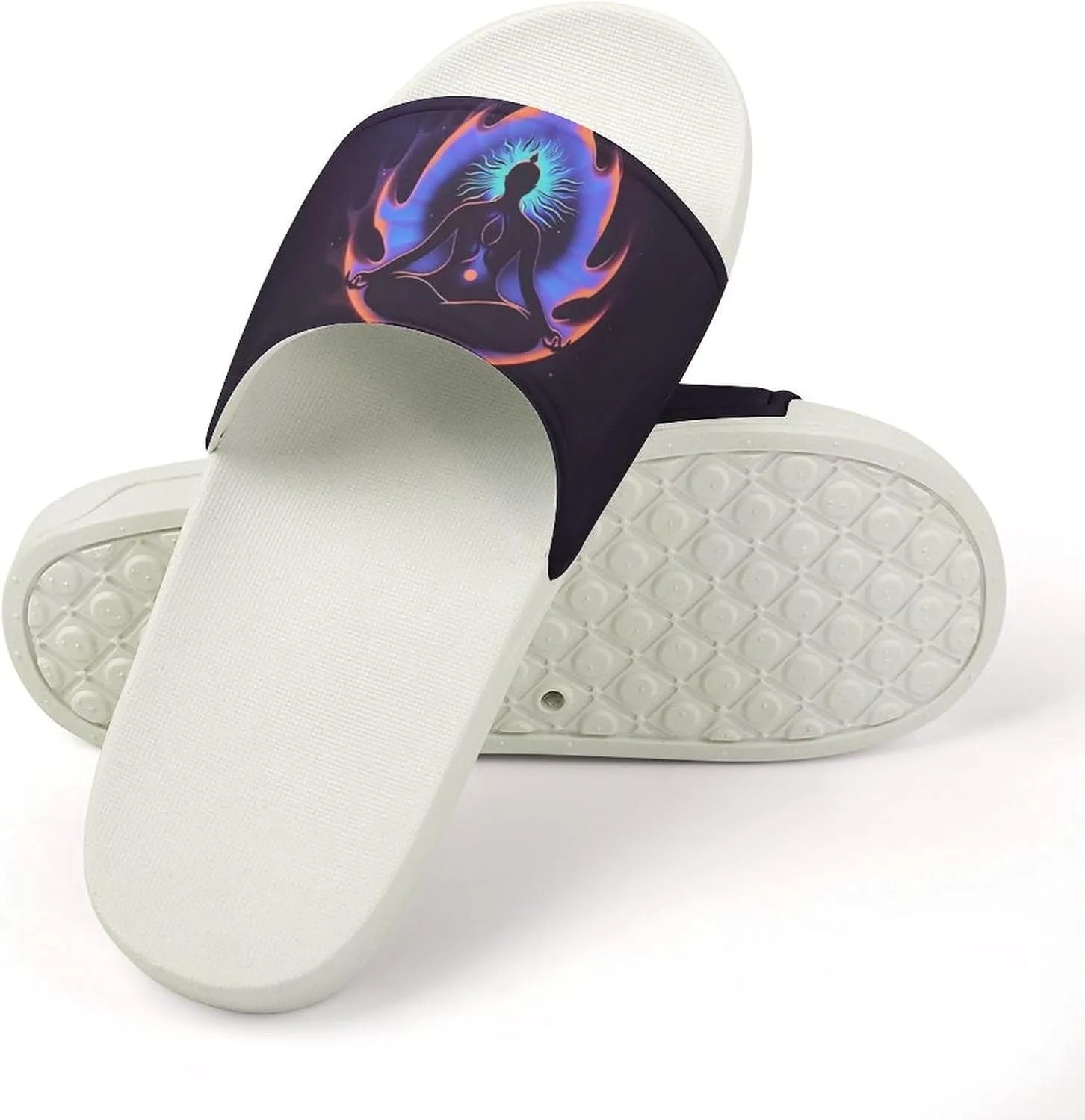 Meditation Zen Abstract Slippers Shower Slipper In-Door Slipper Quick Drying Non-Slip Bathroom Pool Woman Man PVC