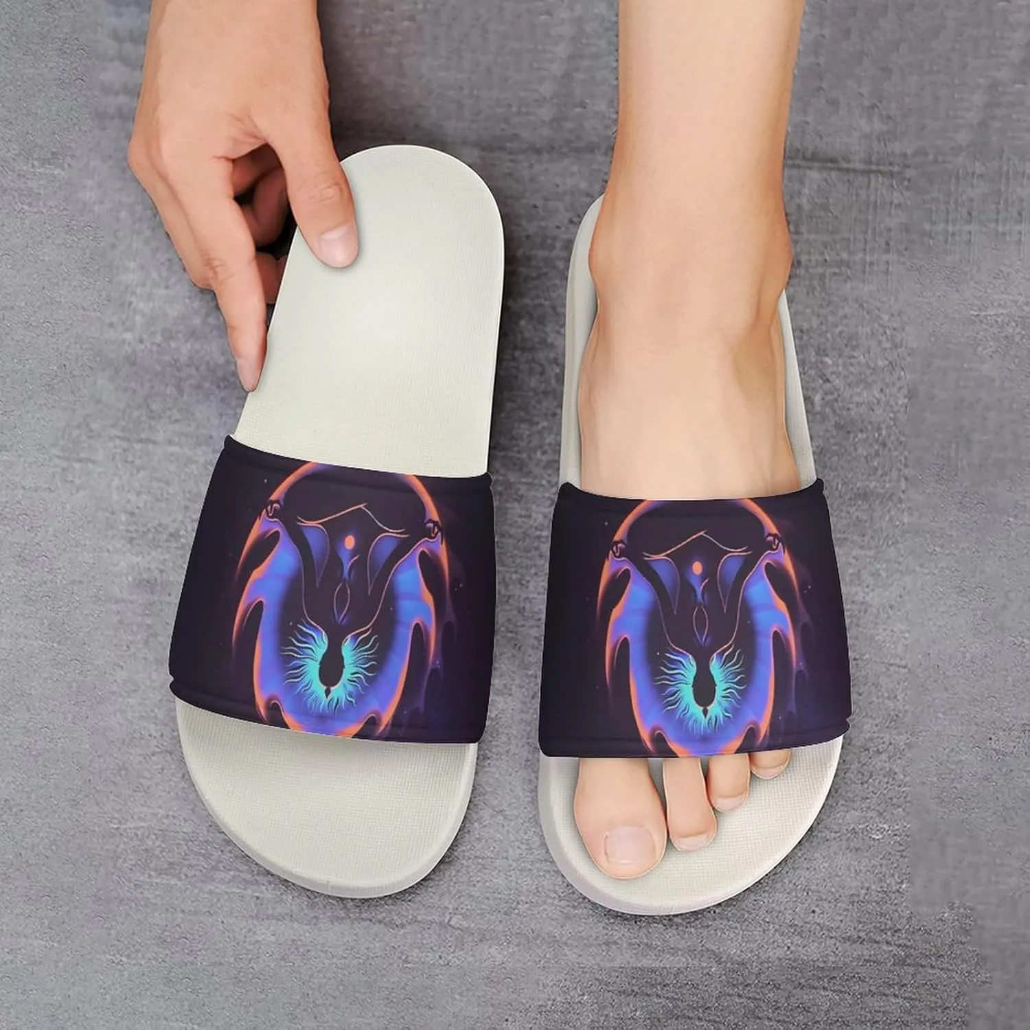 Meditation Zen Abstract Slippers Shower Slipper In-Door Slipper Quick Drying Non-Slip Bathroom Pool Woman Man PVC