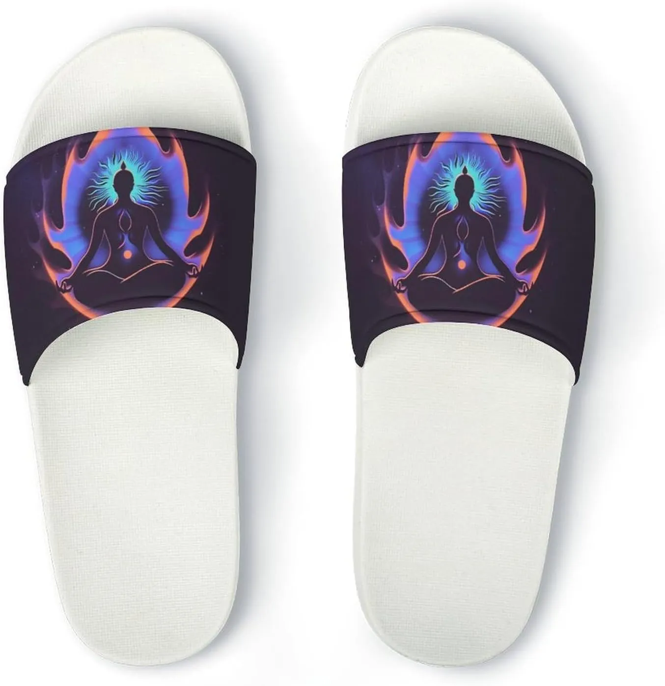 Meditation Zen Abstract Slippers Shower Slipper In-Door Slipper Quick Drying Non-Slip Bathroom Pool Woman Man PVC