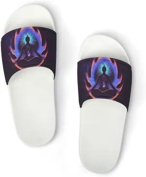 Meditation Zen Abstract Slippers Shower Slipper In-Door Slipper Quick Drying Non-Slip Bathroom Pool Woman Man PVC
