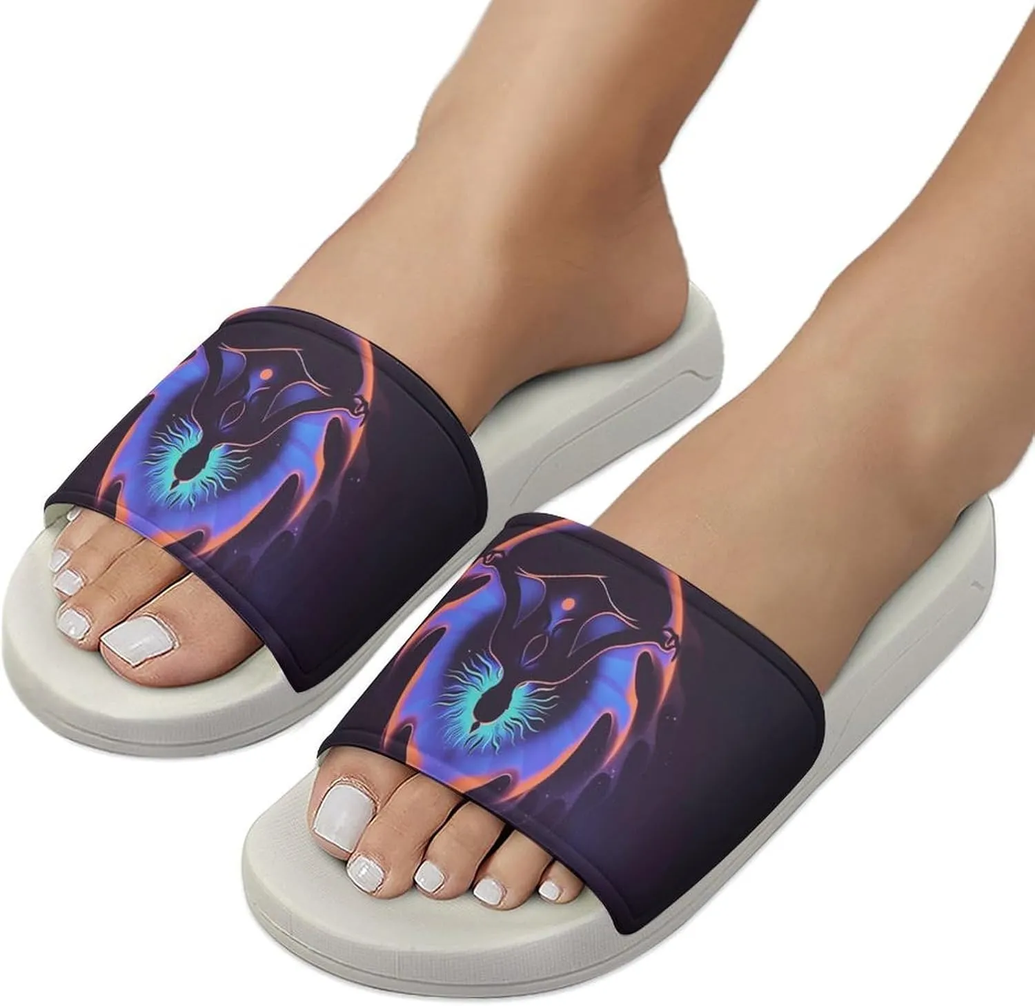 Meditation Zen Abstract Slippers Shower Slipper In-Door Slipper Quick Drying Non-Slip Bathroom Pool Woman Man PVC