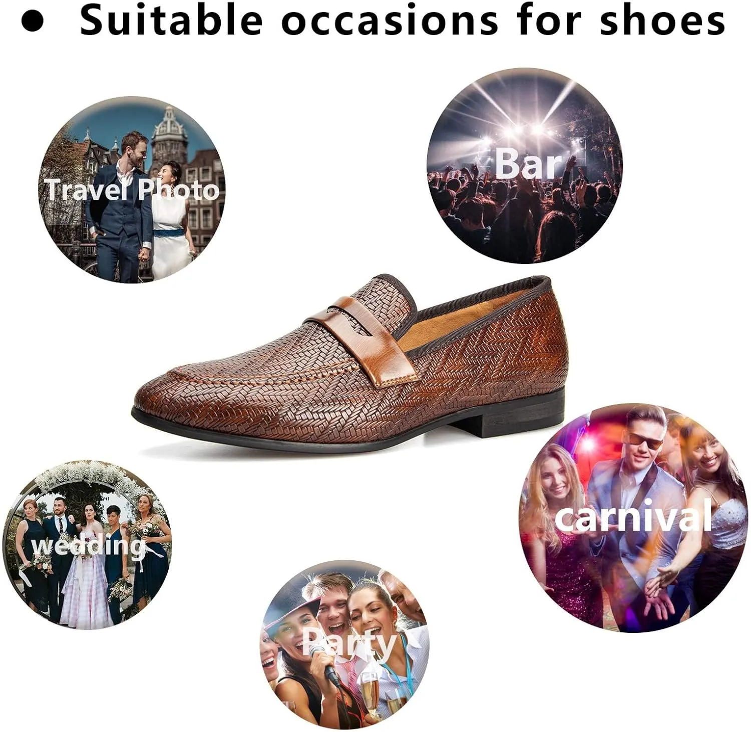 Meijiana Men's Fashion Classic Loafers Luxury Loafer Shoes and Weeding Dress Shoes for Men