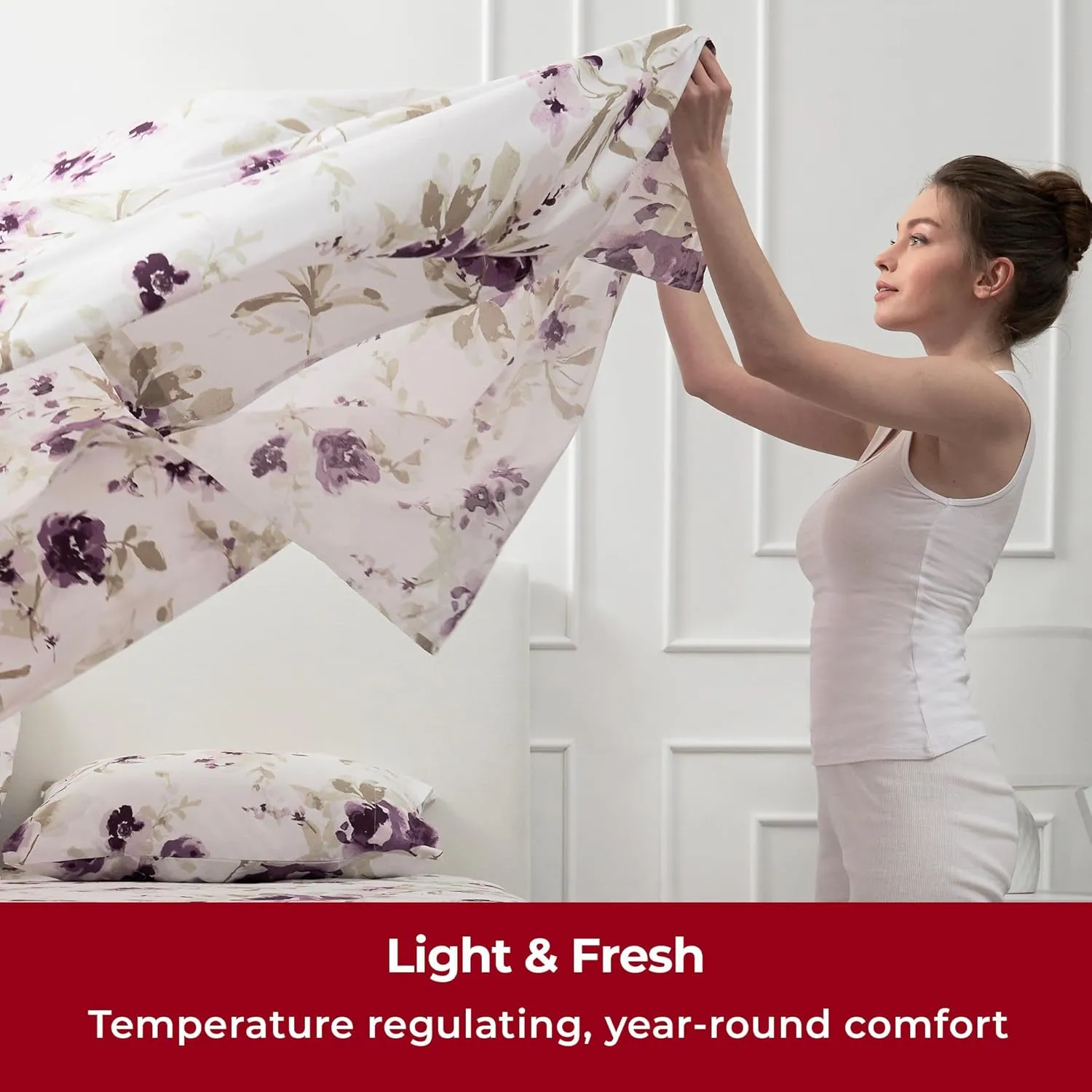 Mellanni Extra Deep Twin Sheets - 3 PC Iconic Collection Bedding - Hotel Luxury, Ultra Soft, Cooling Bed Sheets - Wrinkle, Fade, Stain Resistant (Twin, Madison Purple)