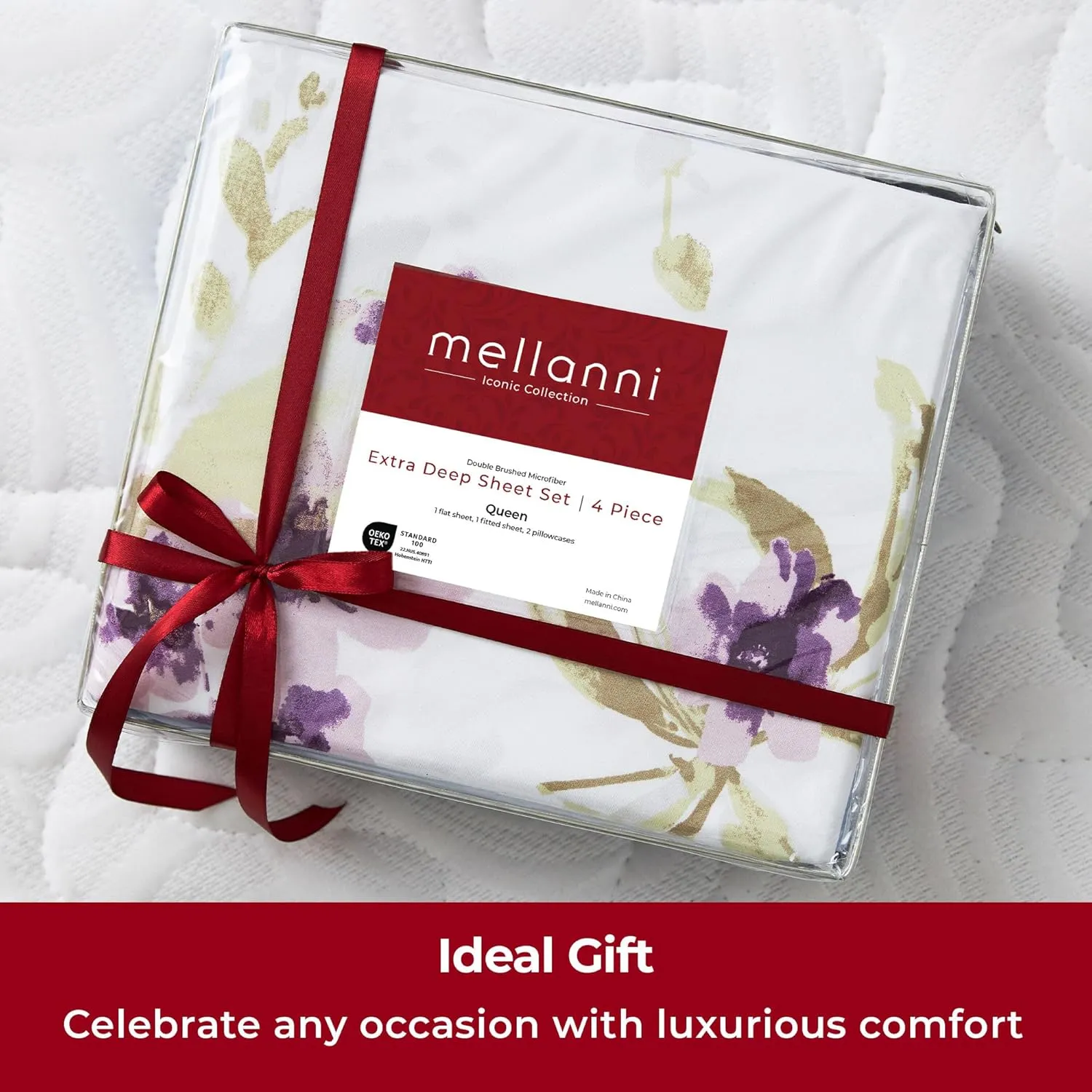 Mellanni Extra Deep Twin Sheets - 3 PC Iconic Collection Bedding - Hotel Luxury, Ultra Soft, Cooling Bed Sheets - Wrinkle, Fade, Stain Resistant (Twin, Madison Purple)