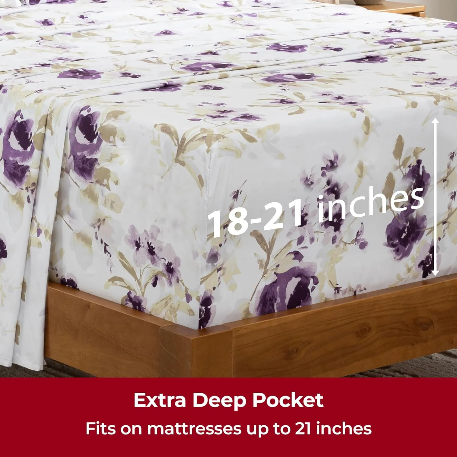 Mellanni Extra Deep Twin Sheets - 3 PC Iconic Collection Bedding - Hotel Luxury, Ultra Soft, Cooling Bed Sheets - Wrinkle, Fade, Stain Resistant (Twin, Madison Purple)