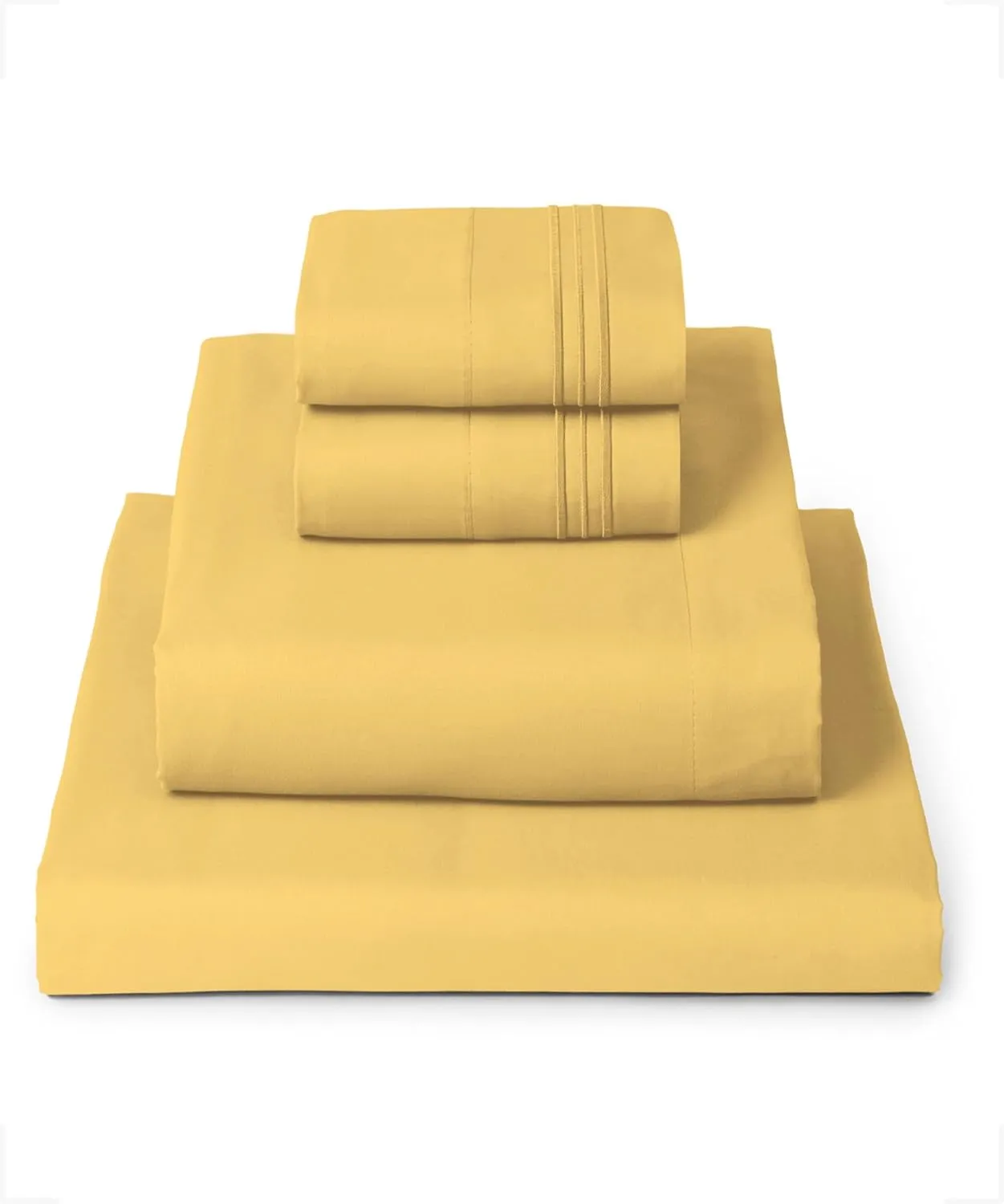 Mellanni Queen Sheets Set - 4 PC Iconic Collection Bedding - Hotel Luxury, Extra Soft, Cooling Bed Sheets - Wrinkle, Fade, Stain Resistant (Queen, Yellow)