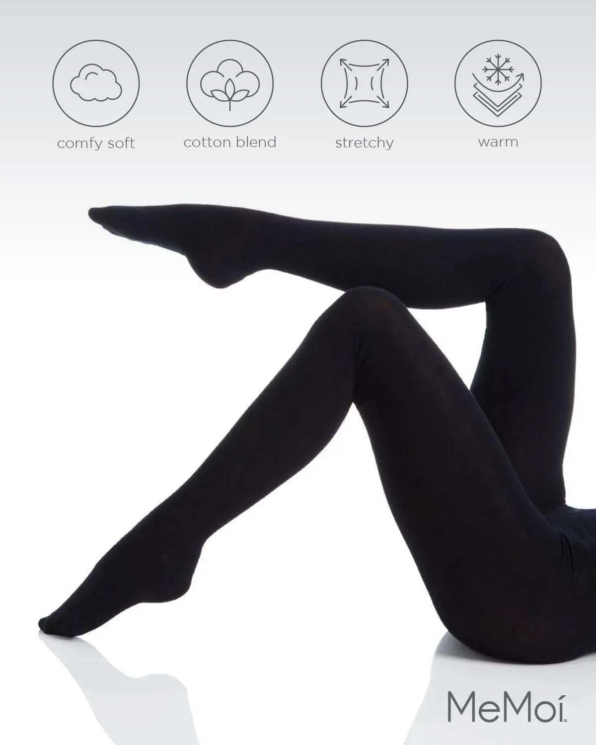 MeMoi Brooklyn Flat Knit Cotton Tights for Women, Cozy and Stretchy Soft Sweater Tights - Sizes XS to 5x-6x
