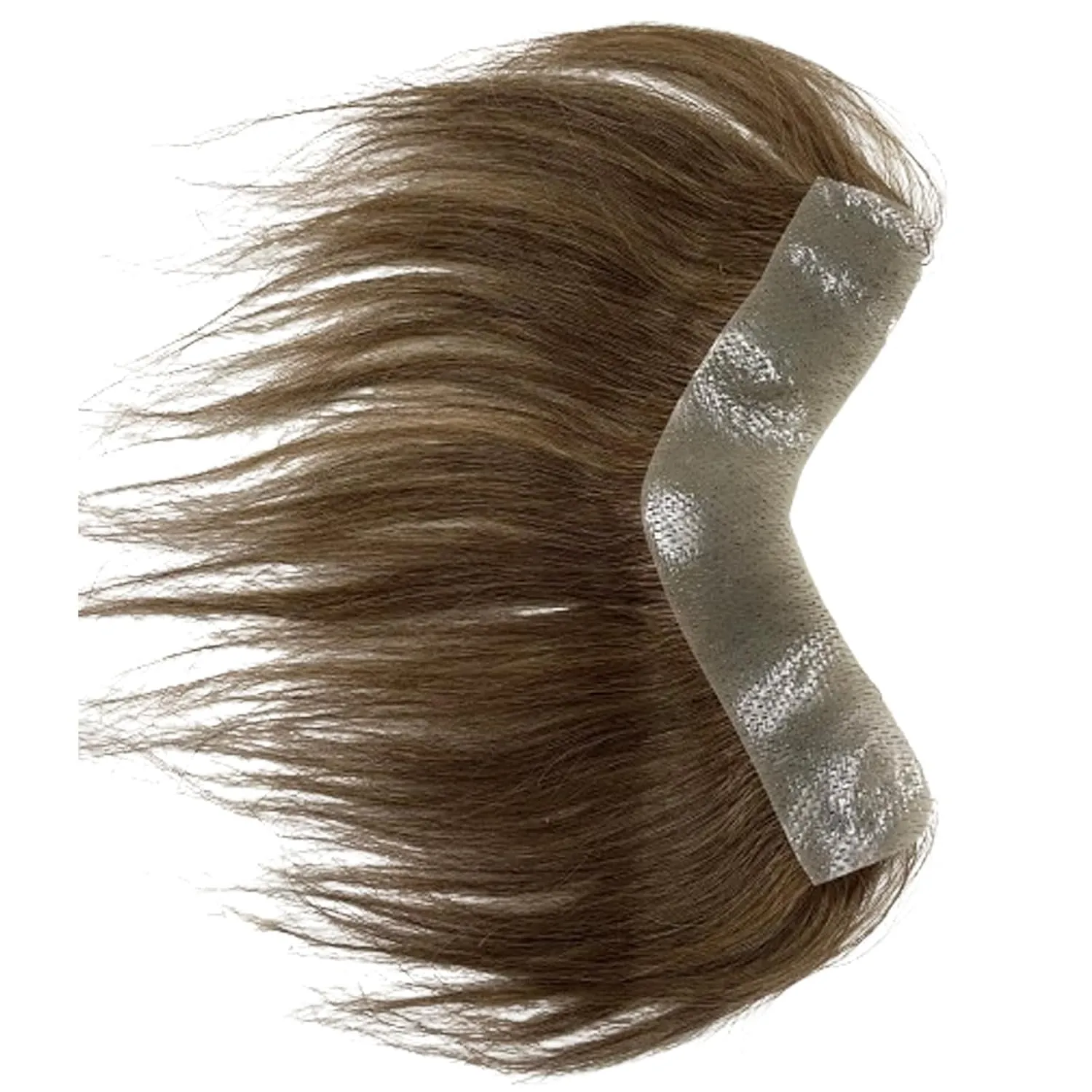 Men Forehead Hairline Toupee 100% Human Hair Skin PU Man Hairpieces Frontal Hair Topper for Receding Natural Hairline Replacement Systems #7 Light Brown Color 0.78x6.29INCH