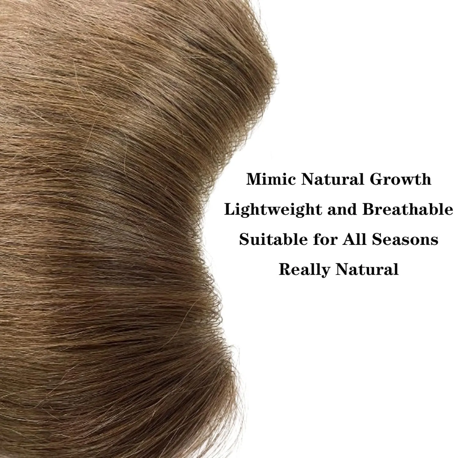 Men Forehead Hairline Toupee 100% Human Hair Skin PU Man Hairpieces Frontal Hair Topper for Receding Natural Hairline Replacement Systems #7 Light Brown Color 0.78x6.29INCH