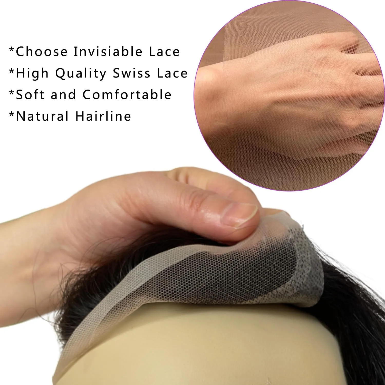 Men Forehead Hairline Toupee HD Invisible Lace Hairline Lace front Skin PU Back Man Hairpieces Frontal Hair Topper for Receding Replacement Systems (7.08x1.57INCH, 1A20 Color)