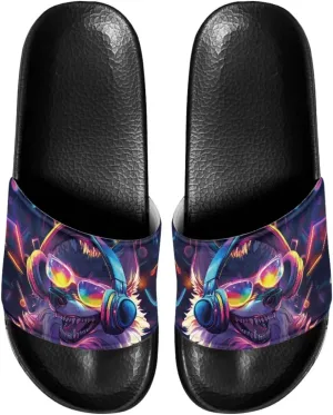 Men House Sandals Summer Non Slip Beach Pool Party Sandals Shoes Lightweight Indoor Outdoor Slipper Black Sole Size 5-14