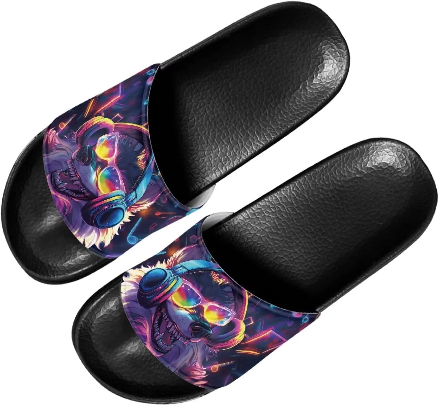 Men House Sandals Summer Non Slip Beach Pool Party Sandals Shoes Lightweight Indoor Outdoor Slipper Black Sole Size 5-14