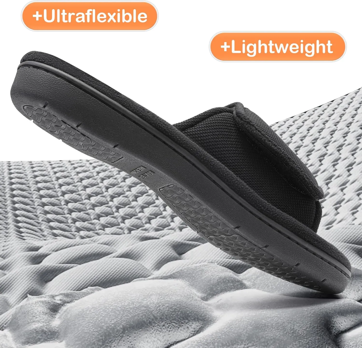 Men's Adjustable Wrap Memory Foam Slide Slipper