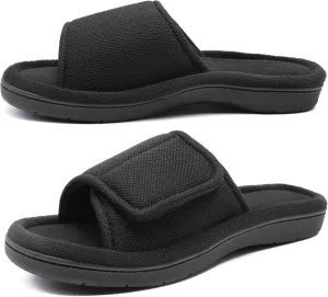 Men's Adjustable Wrap Memory Foam Slide Slipper