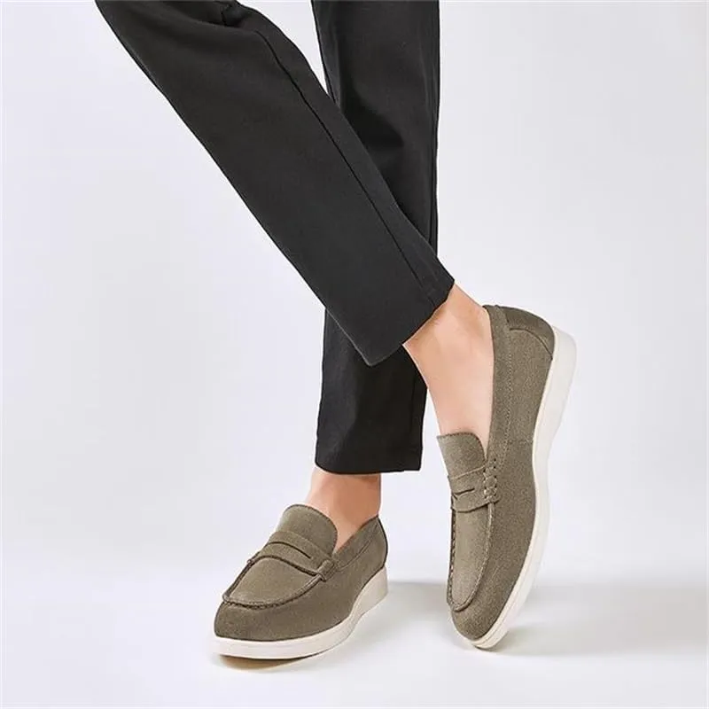 Men's British-Style Velvet Frosted Loafers -Foot Loafers Foot Cover Casual Shoes High Elasticity Breathable and Soft Suitable for Driving Running Sports Business Work(Gray,7)